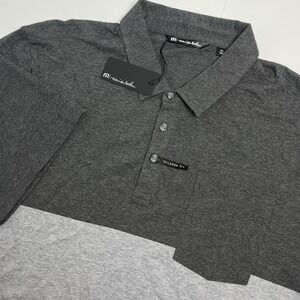 Travis Mathew Men's XXL 2XL Baisch Golf Polo Heather Grey Gray Pinstripe NEW